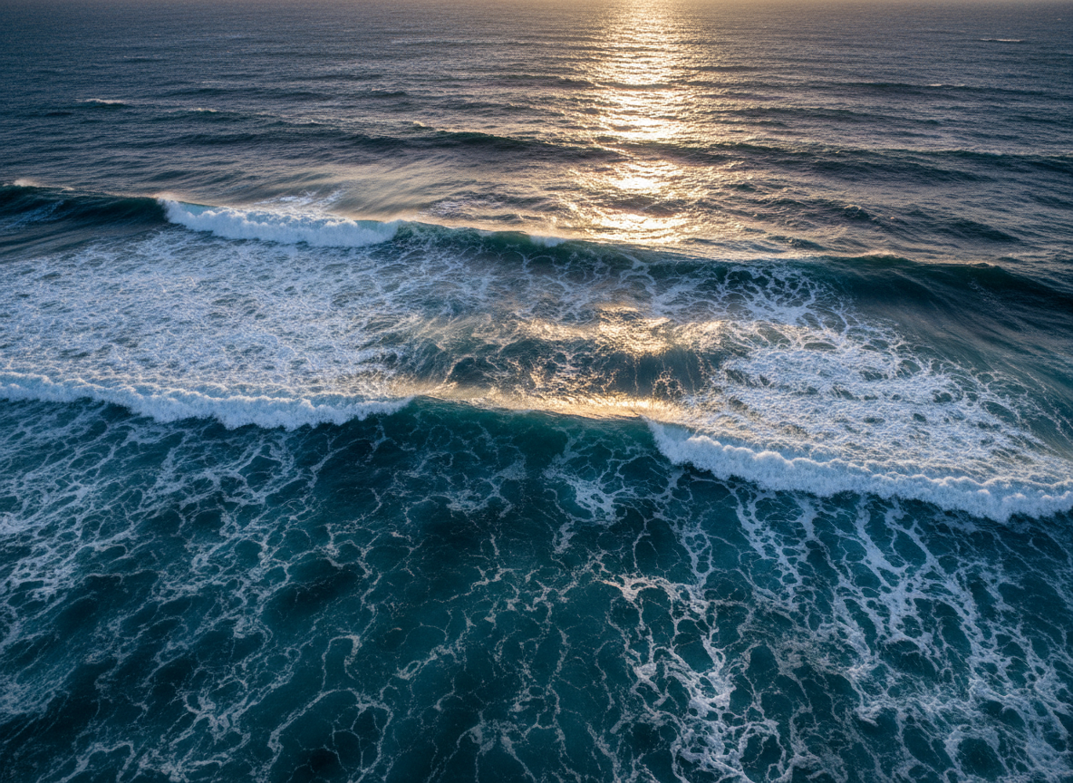 Ocean waves background representing MakoWaves digital presence